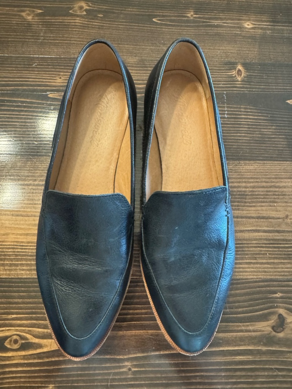 Madewell Women’s Black Leather Slip-On Loafers with Pointed Toe Size 7.5 - Picture 3 of 8